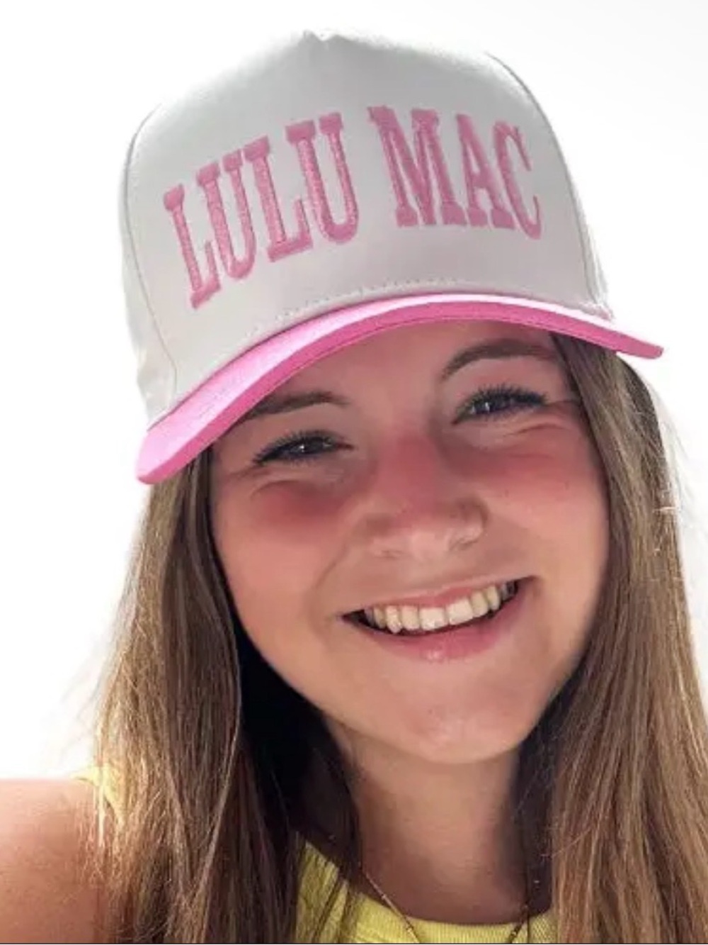 Lulu Mac Pink and White Trucker Hat